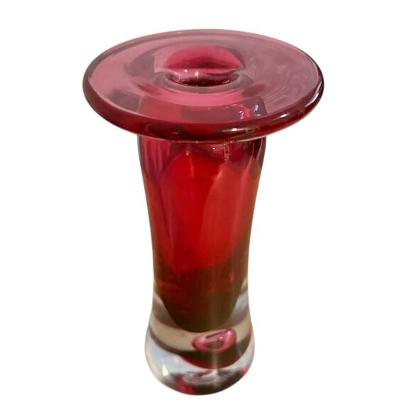 John Fitzpatrick Other - Vintage John Fitzpatrick Hand Blown Studio Art Glass Vase Pink Mauve Signed 1989